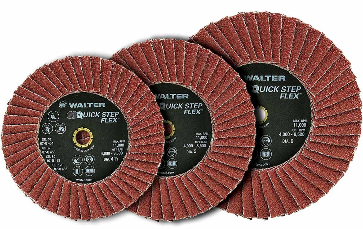 Walter 07Q604 6" 40 Grit Quick-Step Flex Flap Disc