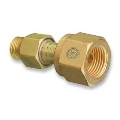 Brass Cylinder Adaptor, CGA-300 Commercial Acetylene To CGA-200 "MC" Acetylene