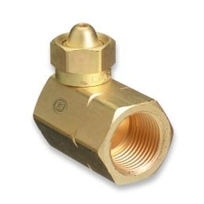 Brass Cylinder Adaptors, CGA-200 "MC" Acetylene To CGA-510 POL Acetylene 90°