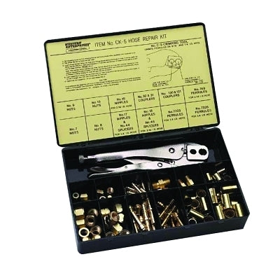 Hose Repair Kit, B-Size Fittings, 3/16 in Hose ID, Hand-Grip 2-Hole Jaw Crimp Tool