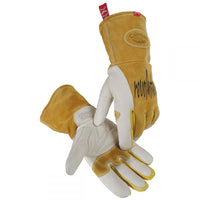 Thumbnail for Caiman 1810-Cow Grain Unlined Palm 2-Layer Insulated Back Welding Gloves