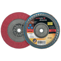 Thumbnail for Weldcote Flap Disc 60 Grit 4-1/2 X 5/8-11 C-Prime Plus Trim Ceramic W/Hub Made In USA