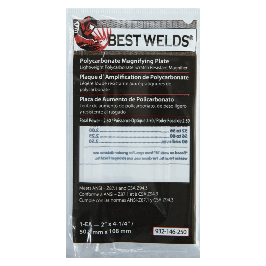 Best Welds Mag Cheater Lens 2" x 4-1/4" Polycarb.