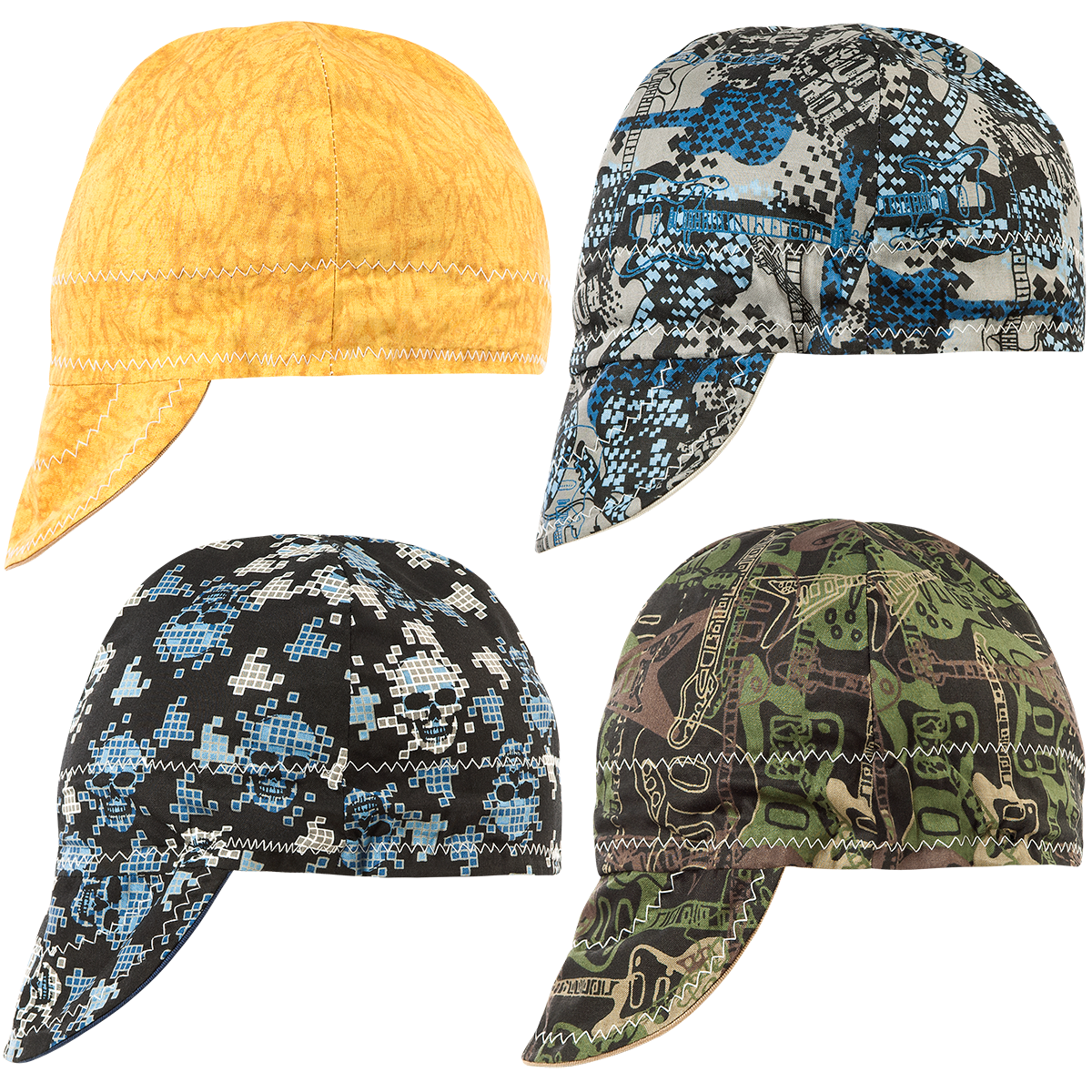 Welders Hat KRAZY KAP„, 100% Cotton, Reversible Pattern/Solid