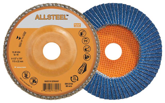Walter 06W508 5" 80 Grit Spin-On ALLSTEEL™ Flap Disc